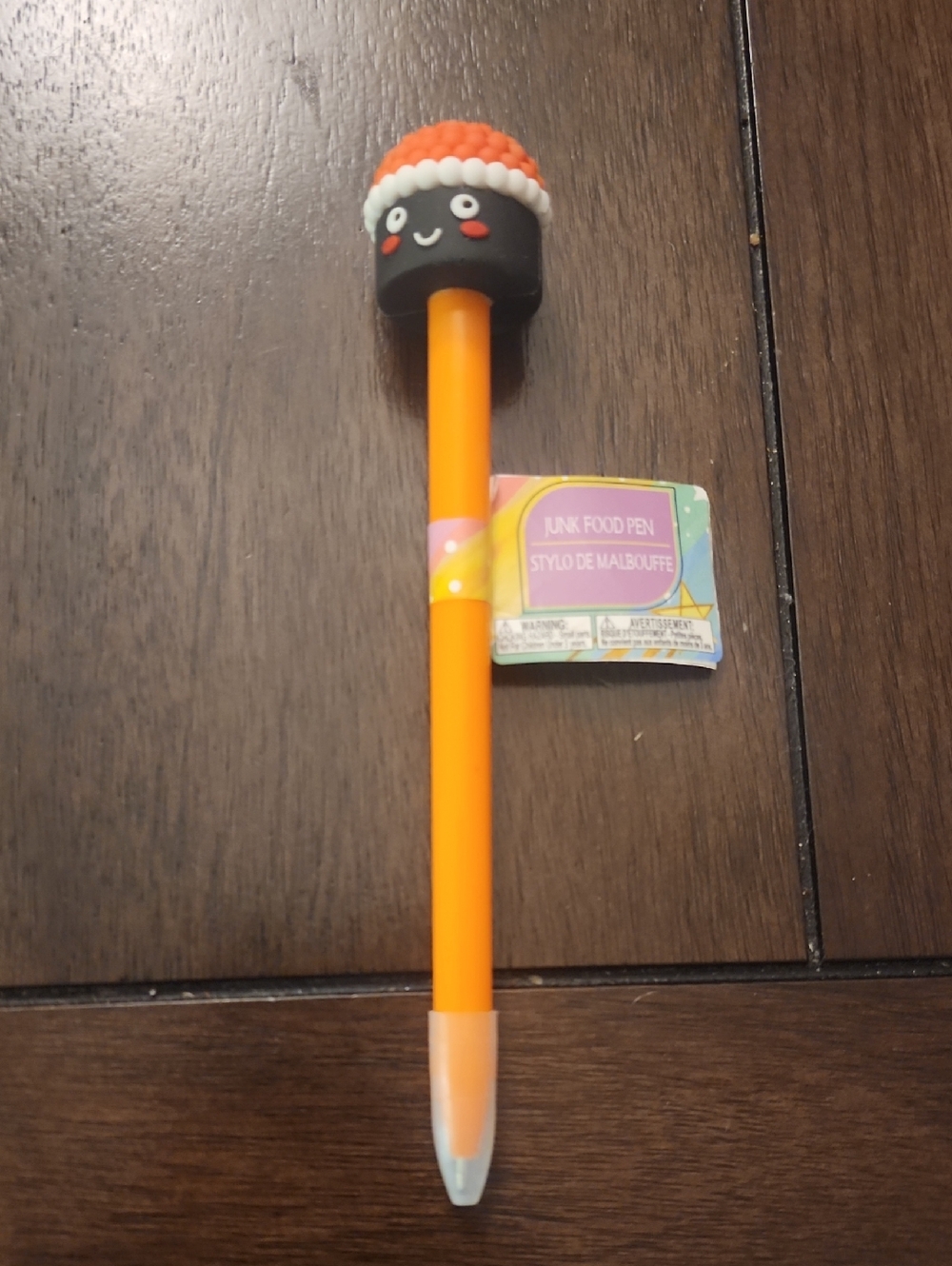 Kawaii Orange Sushi Character Pen with Cute Topper
